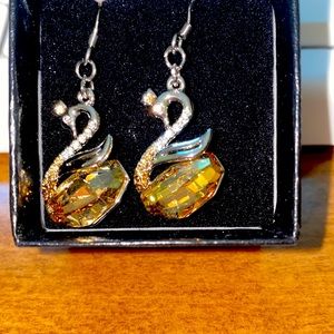 Swarovski Crystal Swan Earrings. Gorgeous!!